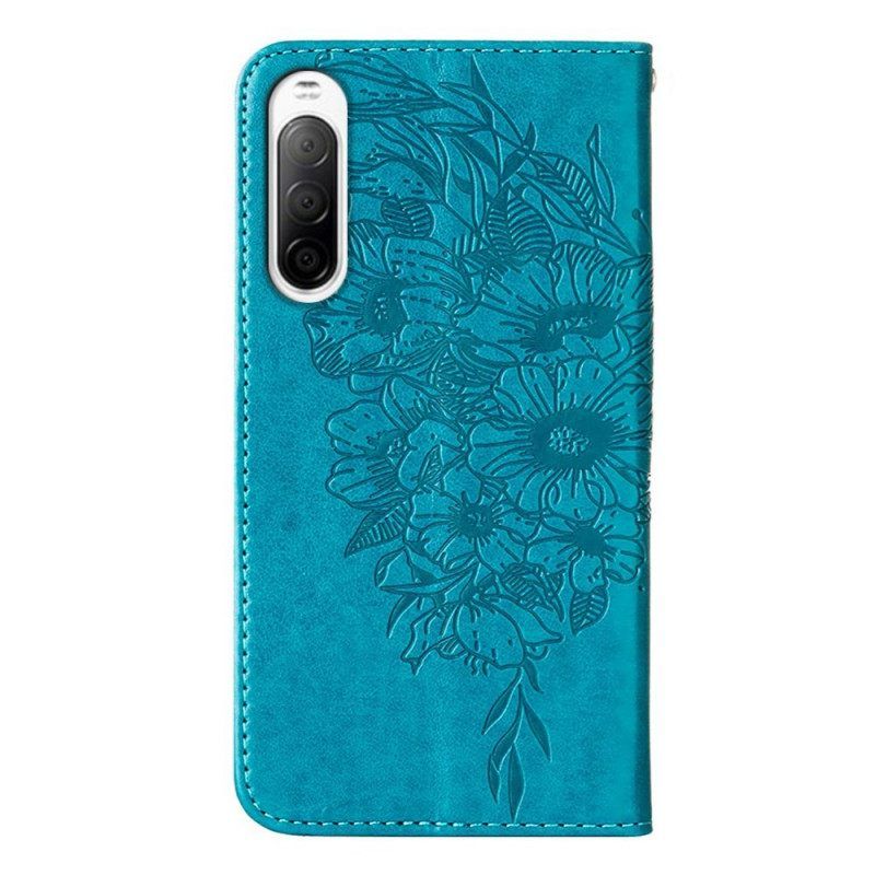Κάλυμμα Sony Xperia 10 IV Πεταλούδα Με Κορδόνι